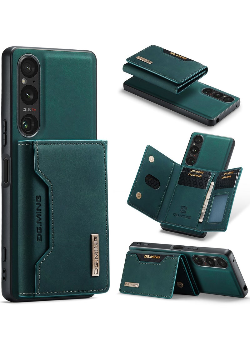 حافظة محفظة قابلة للفصل 2 في 1 متوافقة مع هاتف Sony Xperia 1 V مع حامل بطاقة جيب وغطاء خلفي واقٍ مغناطيسي رفيع مقاس 6.5 بوصة - Image 1